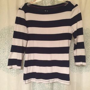 Gap boatneck 3/4 sleeves striped shirt